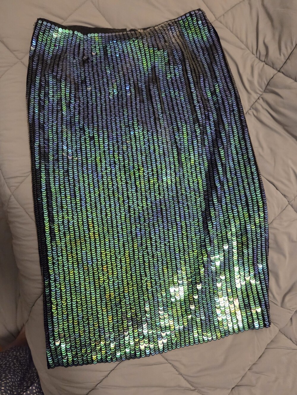 H&M Green Iridescent Sequin Pencil Skirt